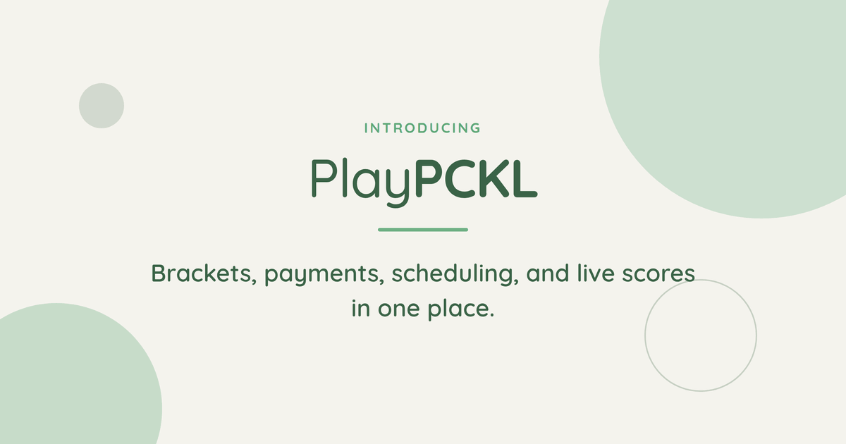 PlayPCKL brand card reading Introducing playpckl, built for pickleball, not adapted from something else